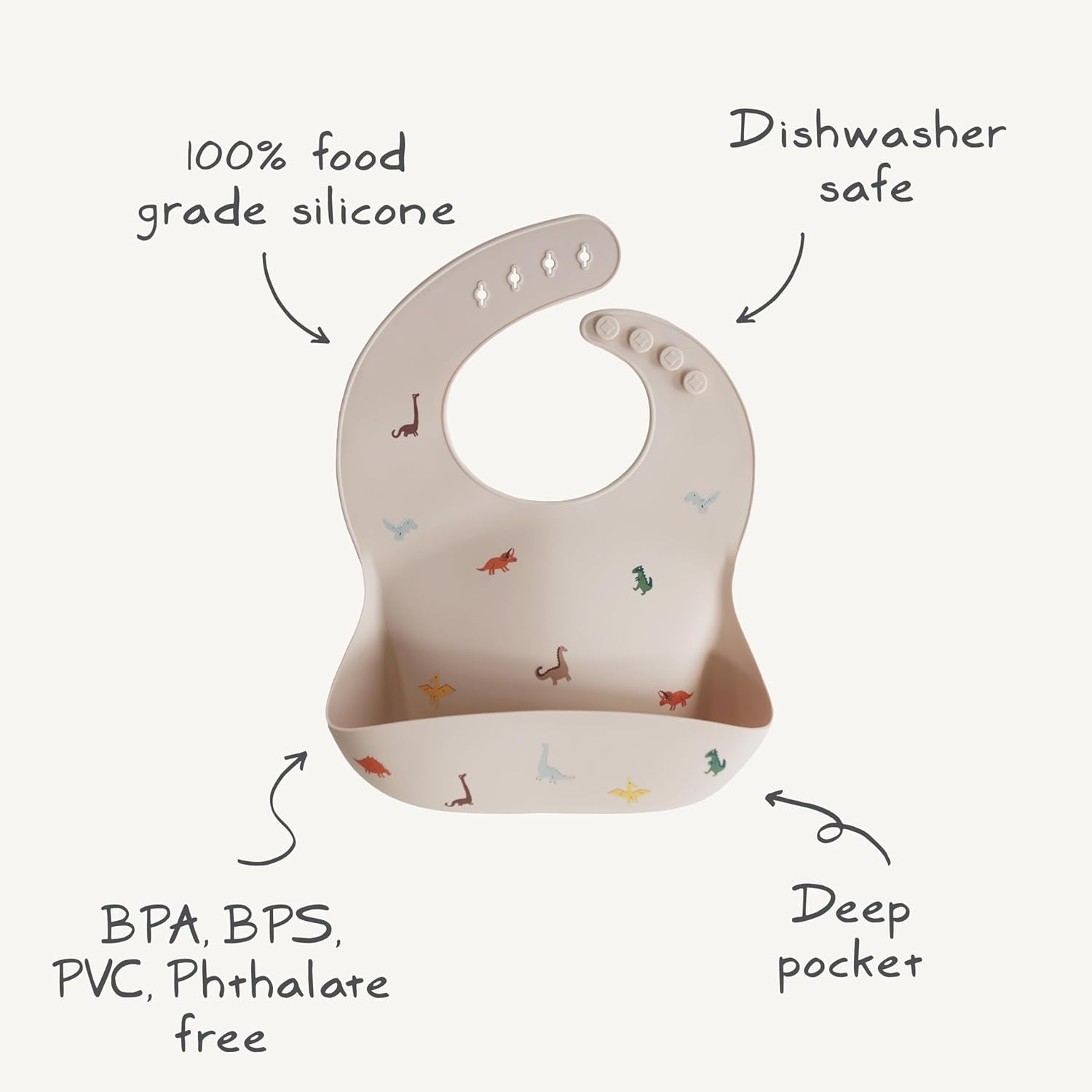 Silicone Baby Bib | Adjustable Fit Waterproof Bibs (Planets)