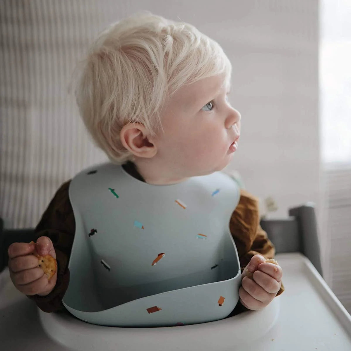 Silicon Baby Bib, Retro Cars