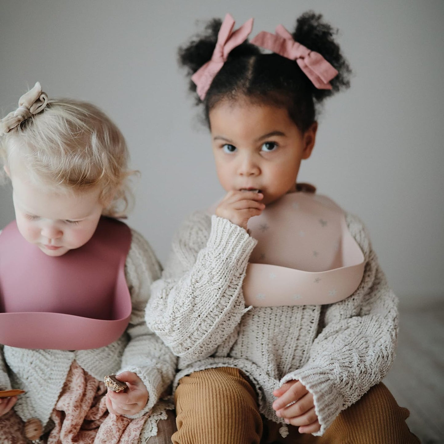 Silicone Baby Bib | Adjustable Fit Waterproof Bibs (Dusty Rose)