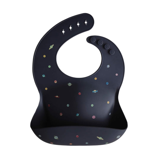 Silicone Baby Bib | Adjustable Fit Waterproof Bibs (Planets)